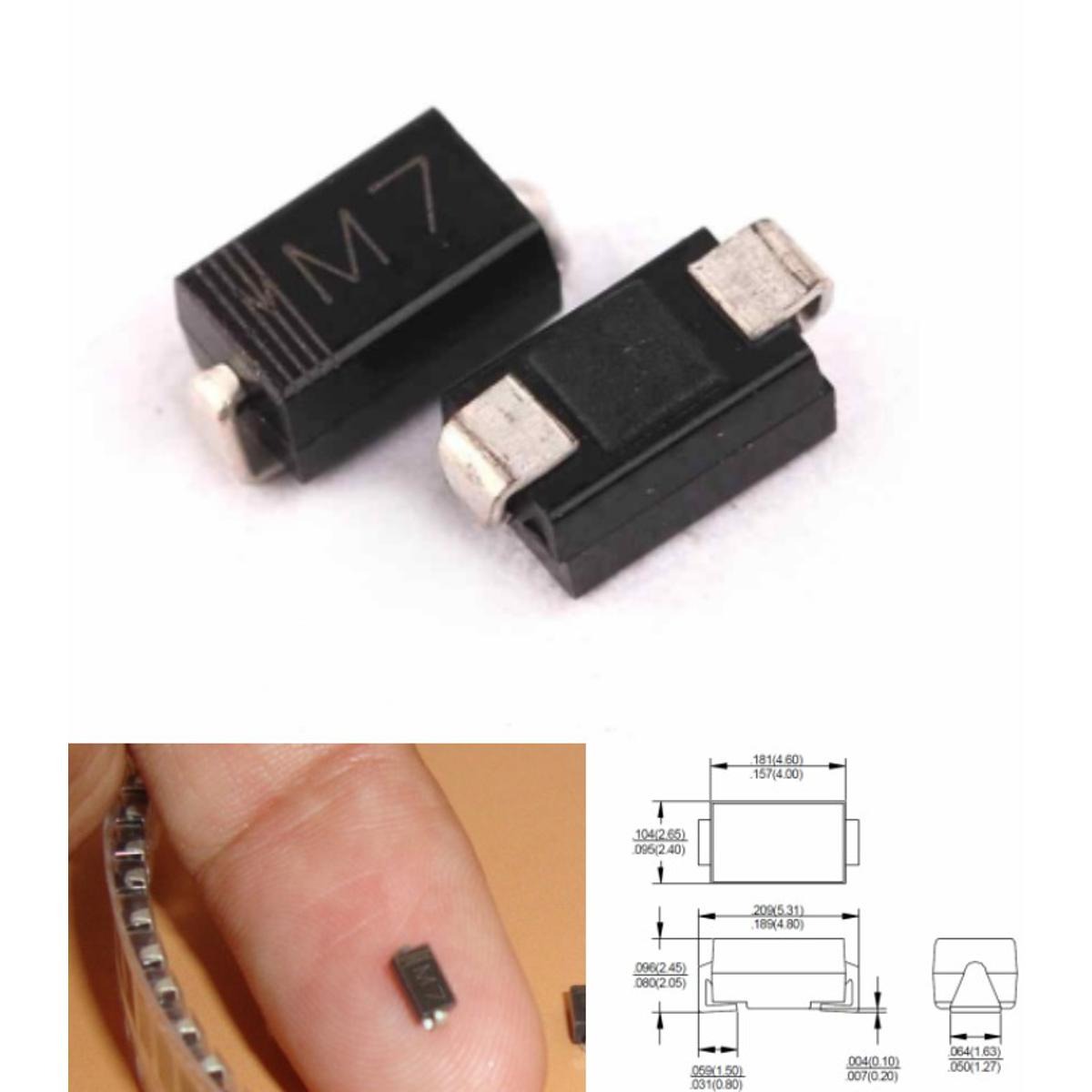 SMD Diode M7 (1N4007) 1A/1000V ( 10pcs )