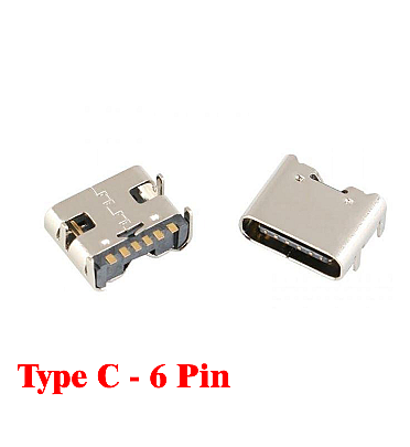 Female USB Connector (Type C ) SMD 6Pin