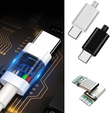 USB 3.1 Type C Male 24pin Connector with Plastic Housing (White)