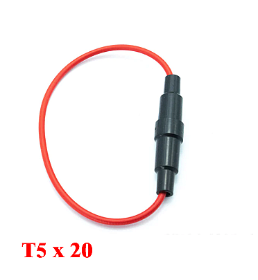 Automotive Car fuse holder Screw Type Wire For Fuse Size (T5x20) Black