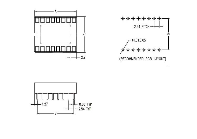 IC socket 24Pin (12+12) Wide