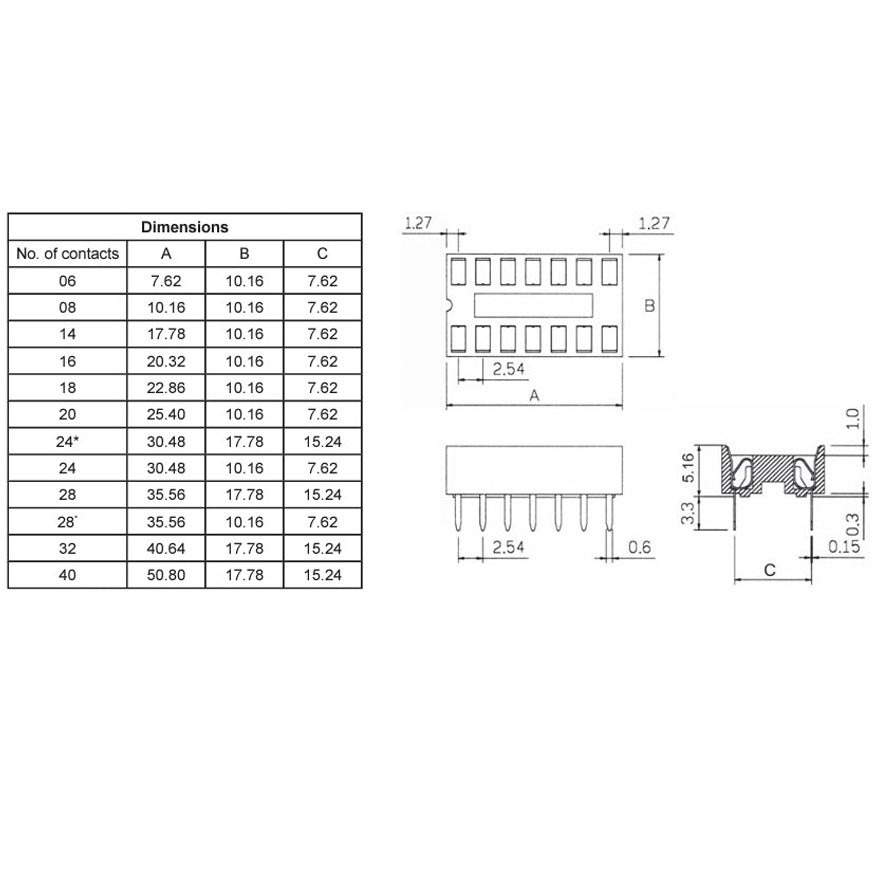IC socket 14Pin (7+7)