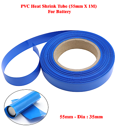 PVC Heat Shrink Tube (55mm X 1M) For Battery