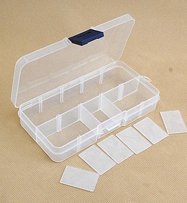 Plastic Box 10 grid Slots Clear
