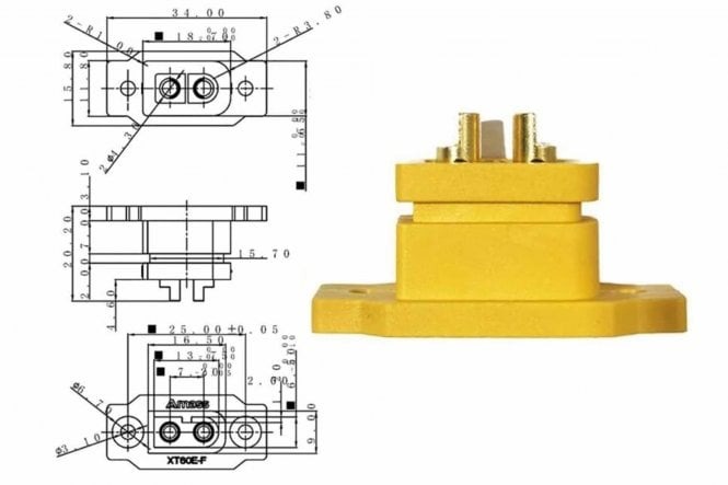 XT60E-F Female Plug Battery Connector Adapter Socket