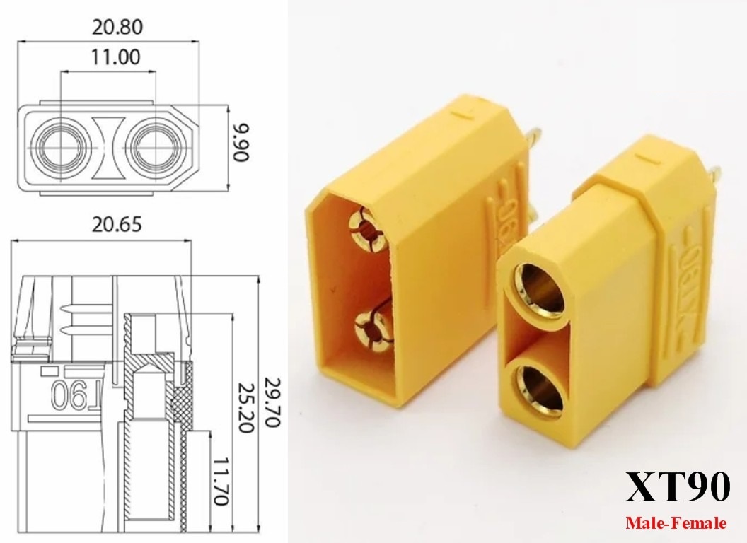 XT90 Battery Connectors Male Female Set 2Pin High Power For Battery