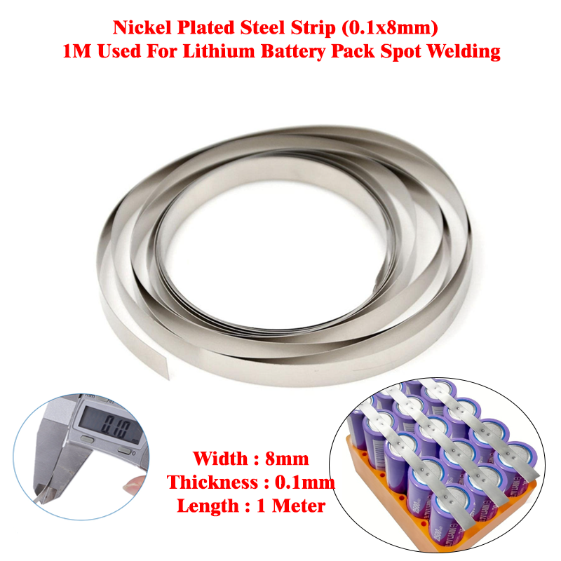 Nickel Strip (0.1x8mm) - 1M Used For Lithium Battery Pack Spot Welding