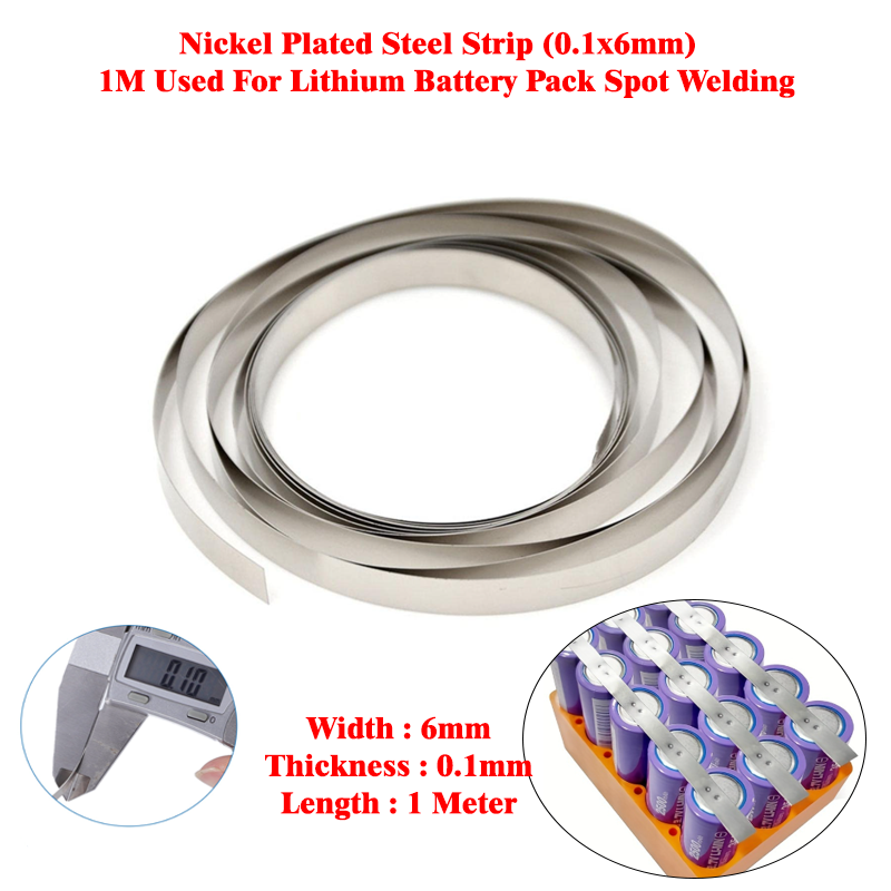 Nickel Strip (0.1x6mm) - 1M Used For Lithium Battery Pack Spot Welding