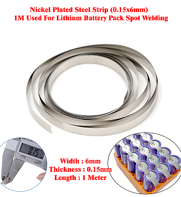 Nickel Strip (0.15x6mm) - 1M Used For Lithium Battery Pack Spot Welding