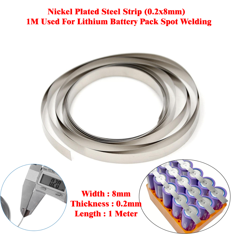 Nickel Strip (0.2x8mm) - 1M Used For Lithium Battery Pack Spot Welding