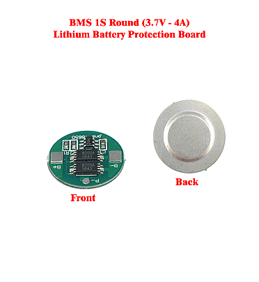 BMS 1S Round (3.7V - 4A) Lithium Battery Protection Board