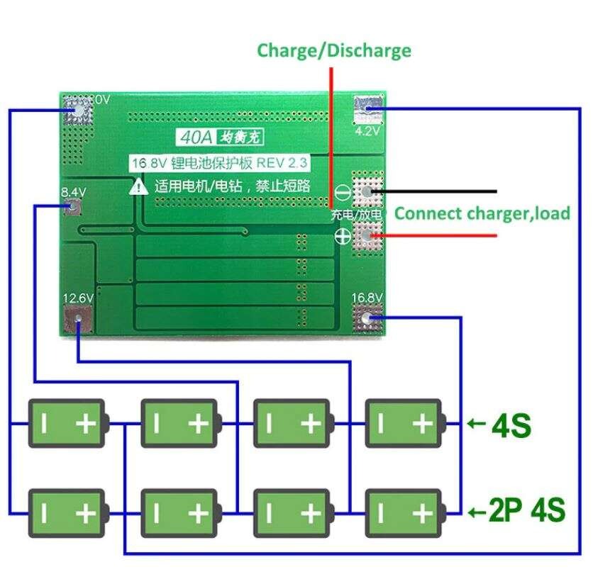 BMS 4S (16.8V - 40A) Lithium Battery Protection Module (Enhance Version)