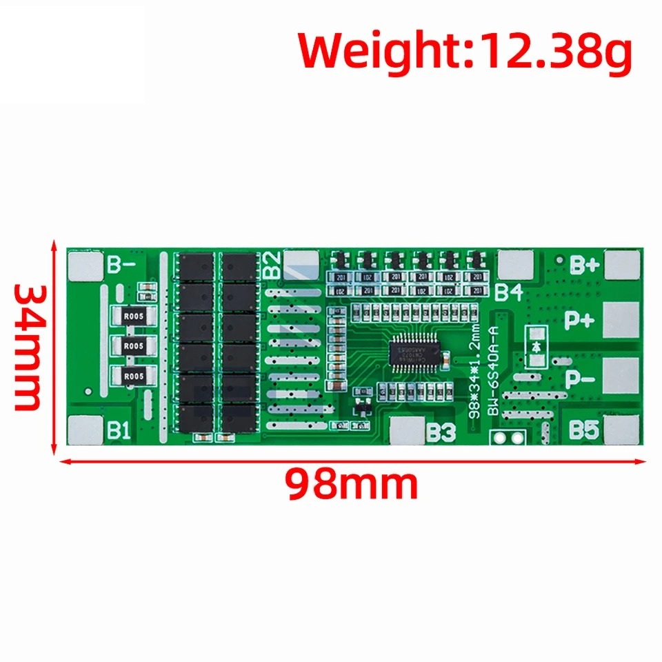 BMS 6S (24V-20A ) Lithium Battery Protection Module