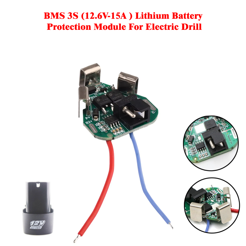 BMS 3S (12.6V-15A ) Lithium Battery Protection Module For Electric Drill