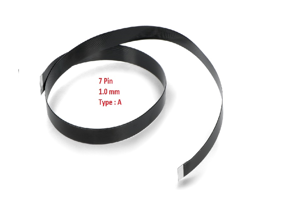 Black Flexible Flat Cable FFC (7 Pin) 1mm Pitch 450mm (Type: A)