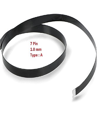 Black Flexible Flat Cable FFC (7 Pin) 1mm Pitch 450mm (Type: A)