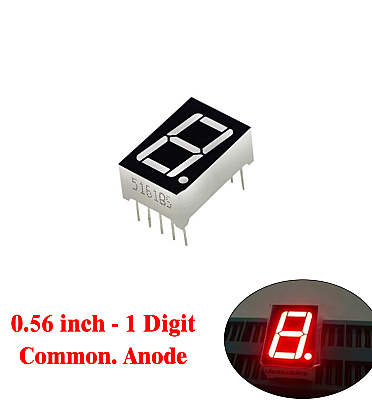 Single Digit 7 Segment (0.56 Inch) Com.Anode - RED - 5161BS