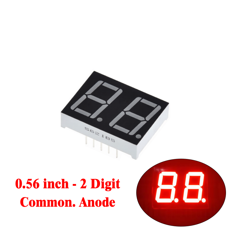 Two Digit 7 Segment (0.56 Inch) Com.Anode - RED - 5621BS
