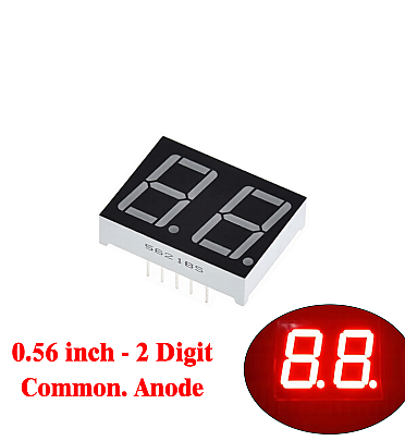Two Digit 7 Segment (0.56 Inch) Com.Anode - RED - 5621BS