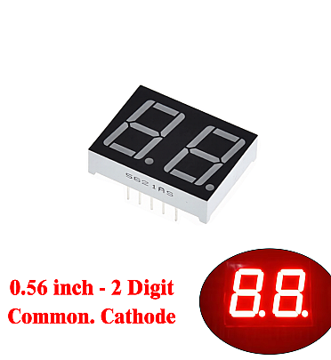 Two Digit 7 Segment (0.56 Inch) Com.Cathode - RED - 5621AS