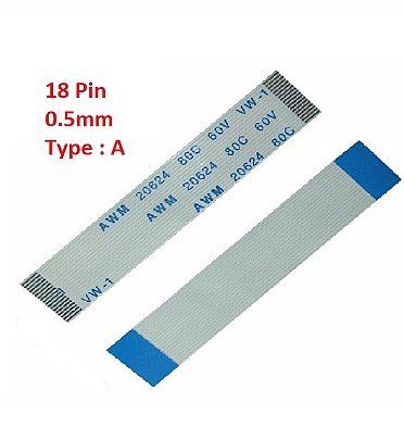 Flexible Flat Cable FFC (18 Pin) 0.5mm Pitch 50mm (Type: A)