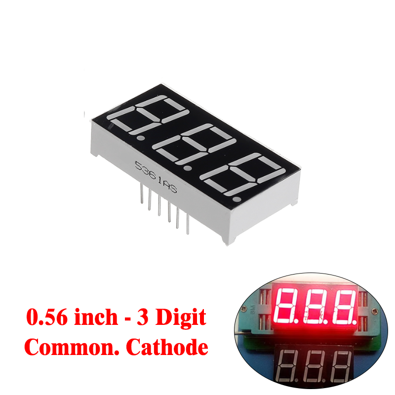 Three Digit 7 Segment (0.56 Inch) Com.Cathode - RED - MPE5361AS