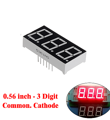 Three Digit 7 Segment (0.56 Inch) Com.Cathode - RED - MPE5361AS