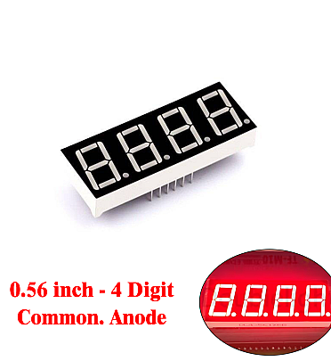 Four Digit 7 Segment (0.56 Inch) Com.Anode - RED - 5641BS