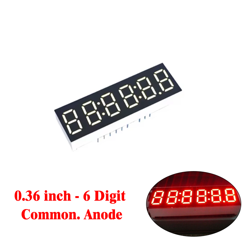 Six Digit 7 Segment (0.36 Inch) Com.Anode - RED - FJS3661BH