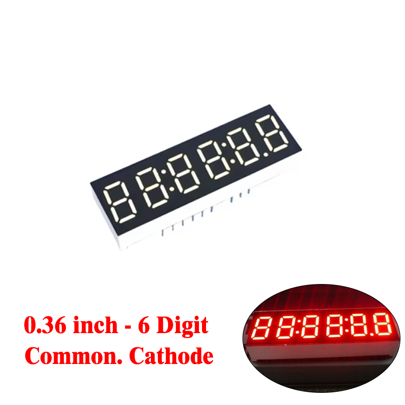 Six Digit 7 Segment (0.36 Inch) Com.Cathode - RED - FJS3661AH