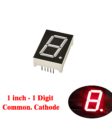 Single Digit 7 Segment (1 Inch) Com.Cathode - RED - 10016AS