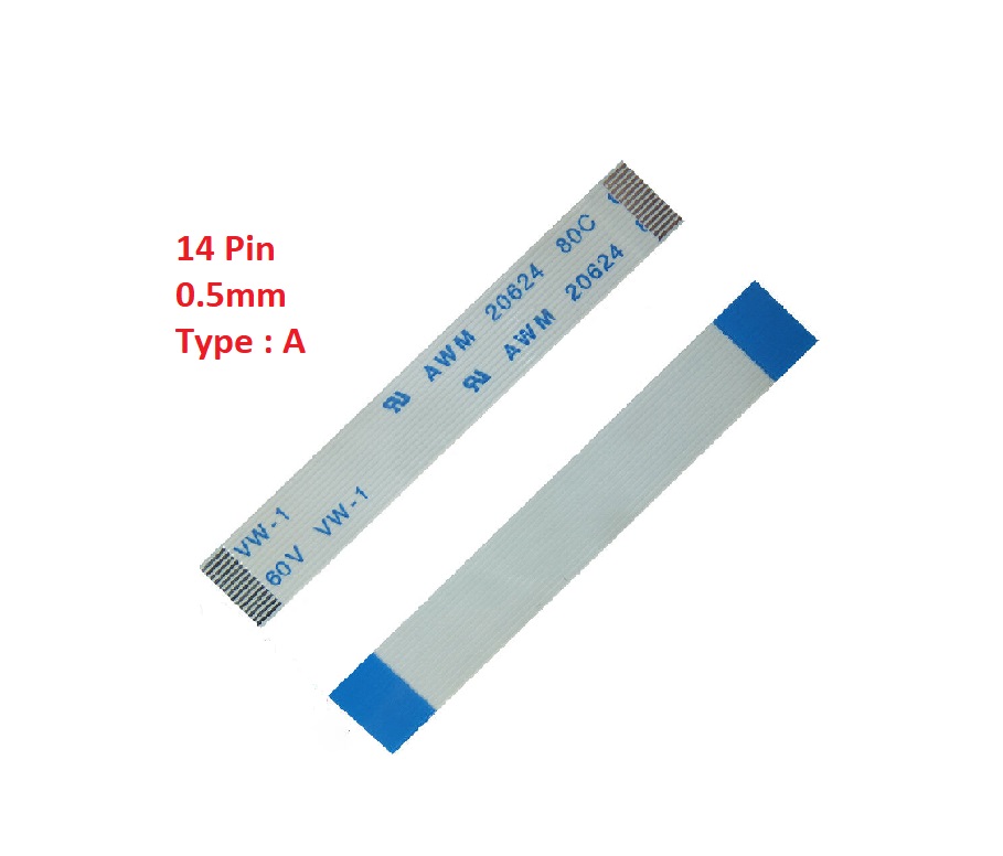 Flexible Flat Cable FFC (14 Pin) 0.5mm Pitch 100mm (Type: A)