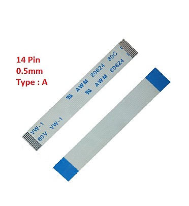 Flexible Flat Cable FFC (14 Pin) 0.5mm Pitch 100mm (Type: A)