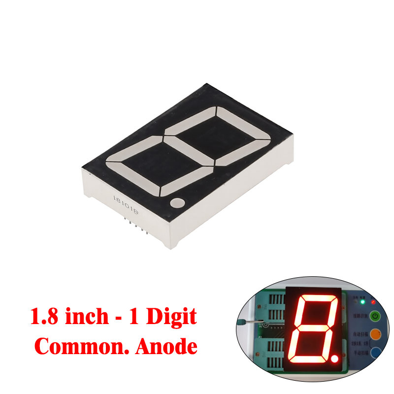 Single Digit 7 Segment 1.8 Inch Com.Anode - Red - FJS18101BH