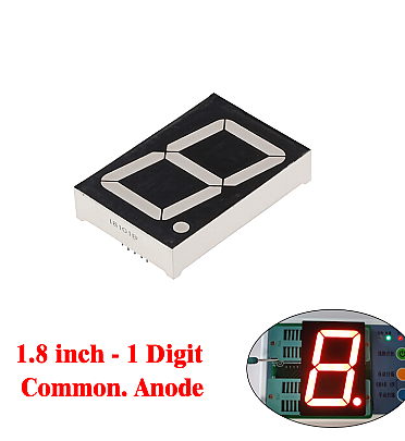 Single Digit 7 Segment 1.8 Inch Com.Anode - Red - FJS18101BH