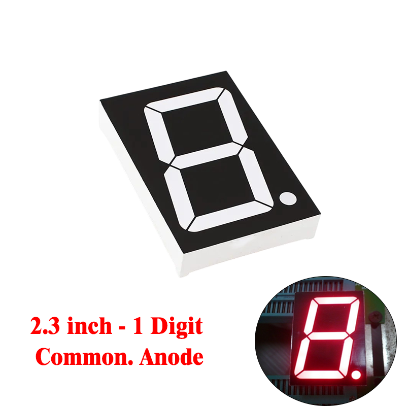 Single Digit 7 Segment 2.3 Inch Com.Anode - Red - FJS23101BH