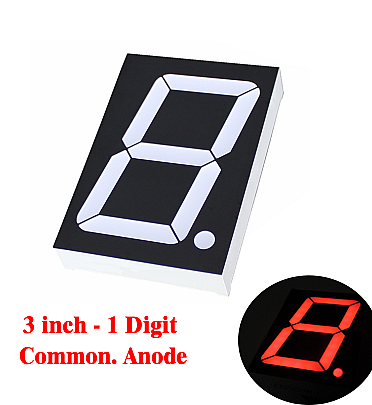 Single Digit 7 Segment 3 Inch Com.Anode - Red - FJS30101BH