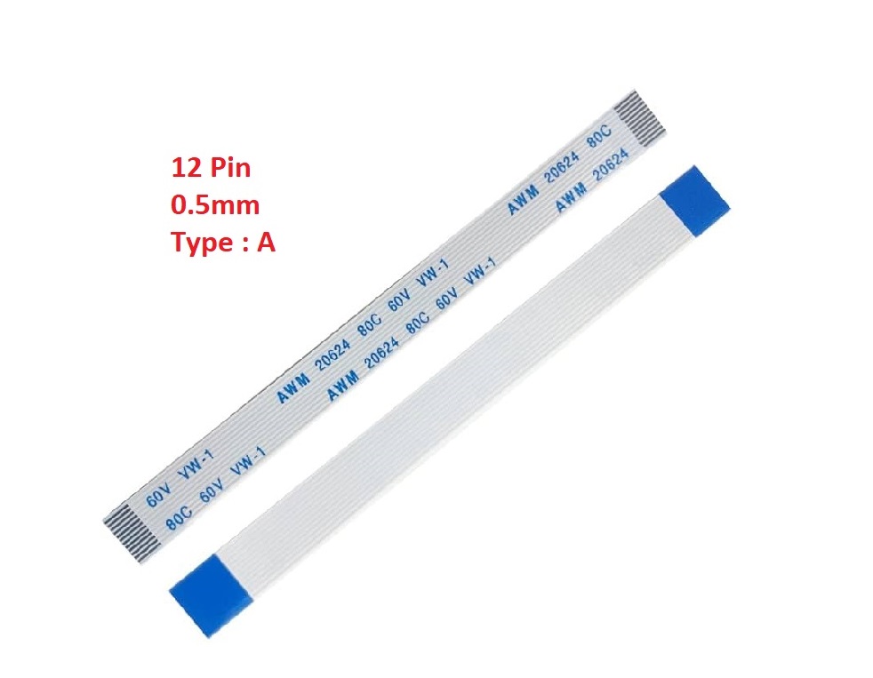 Flexible Flat Cable FFC (12 Pin) 0.5mm Pitch 100mm (Type: A)
