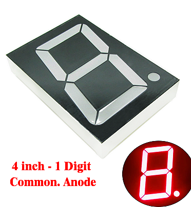 Single Digit 7 Segment 4 Inch Com.Anode - Red - FJS40101BH