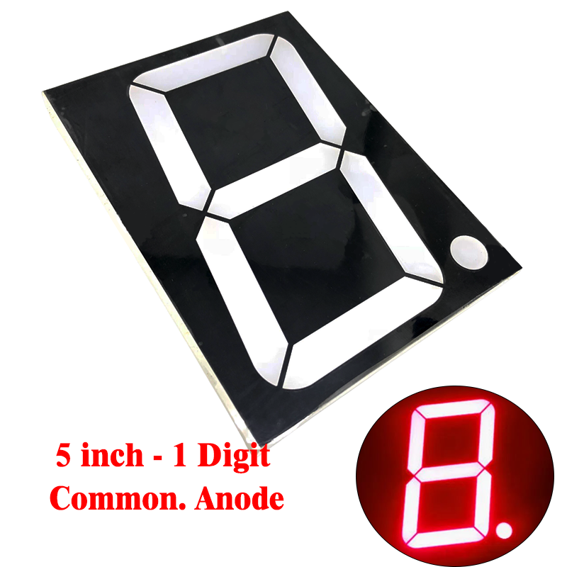Single Digit 7 Segment 5 Inch Com.Anode - Red - 50101BS