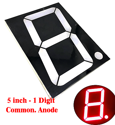 Single Digit 7 Segment 5 Inch Com.Anode - Red - 50101BS