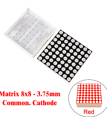 LED Matrix 8x8 - 3.75mm - Common Cathode - 1588AS