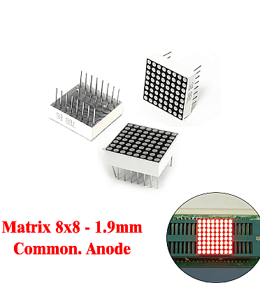 Small LED Matrix 8x8 - 1.9mm - Common Anode - 788BS