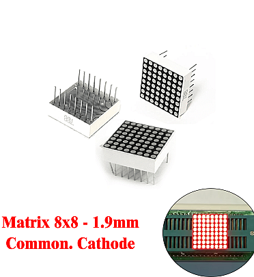 Small LED Matrix 8x8 - 1.9mm - Common Cathode - 788AS