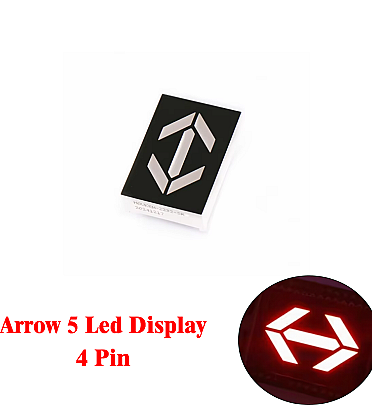Arrow LED 5 Segment Display - 1 Inch - RED