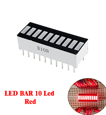 LED Light Bar 10Led - Red color - B10R