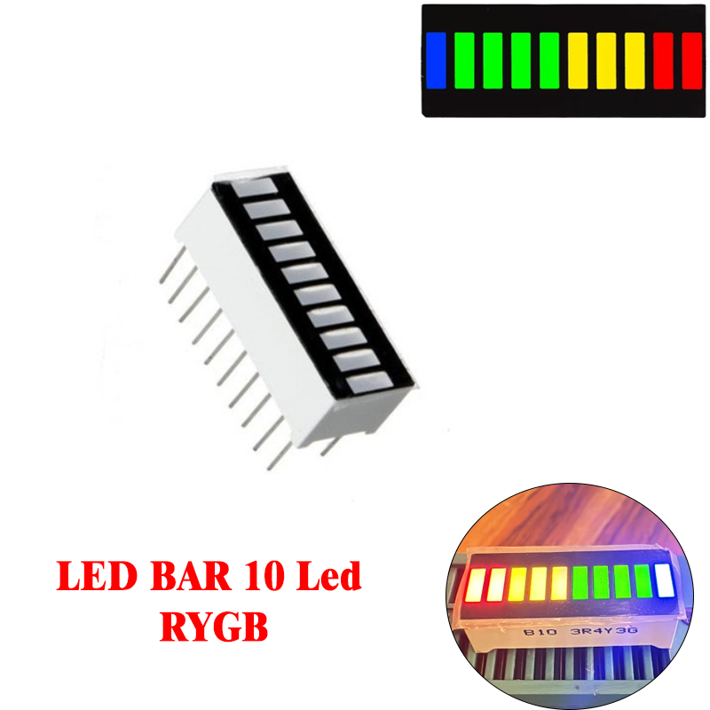 LED Light Bar 10Led RGB - (2Red-3Yellow-4green-1Blue) - 3R4Y3G