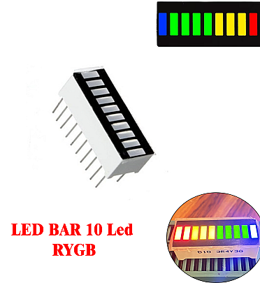 LED Light Bar 10Led RGB - (2Red-3Yellow-4green-1Blue) - 3R4Y3G