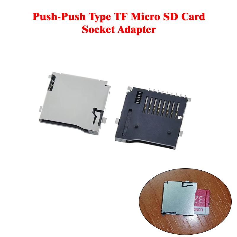 Push-Push Type TF Micro SD Card Socket Adapter Automatic PCB Connector