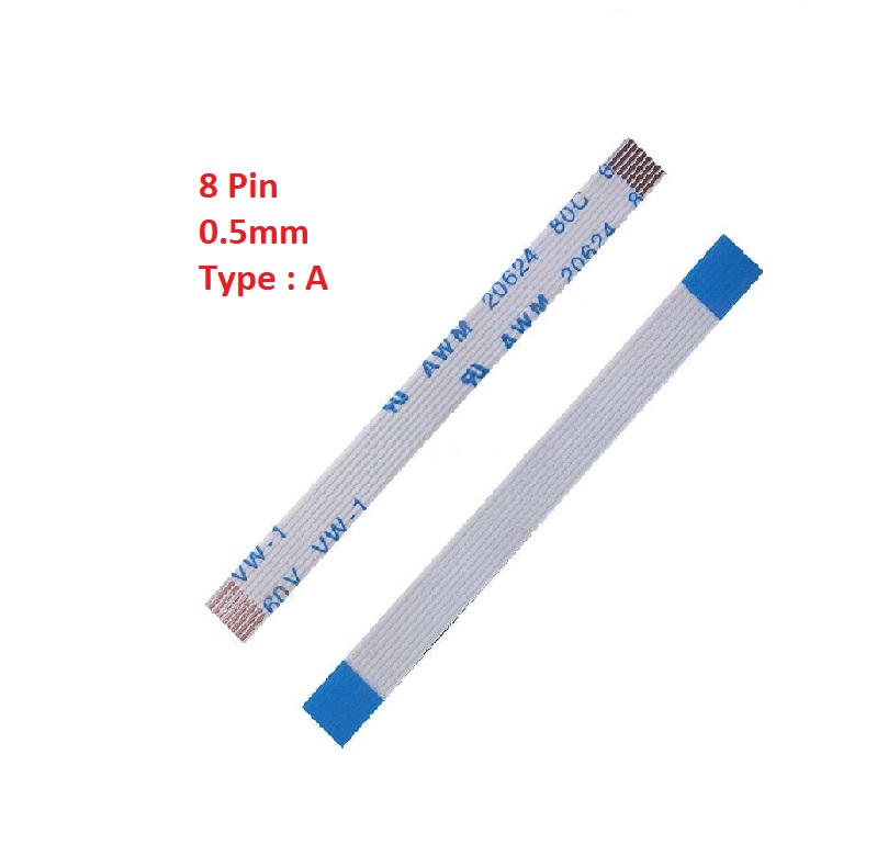 Flexible Flat Cable FFC (8 Pin) 0.5mm Pitch 80mm (Type: A)